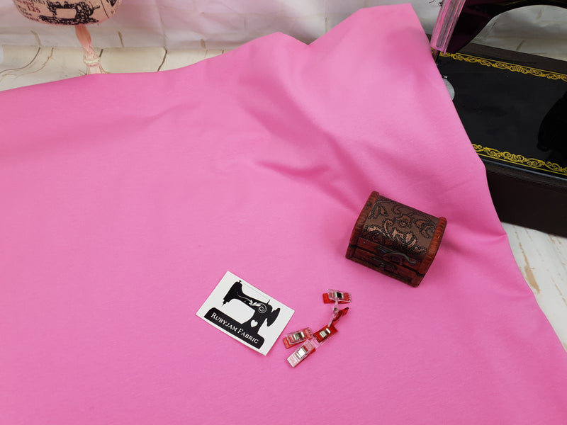Pink - cotton lycra - FRENCH TERRY - 185cm wide