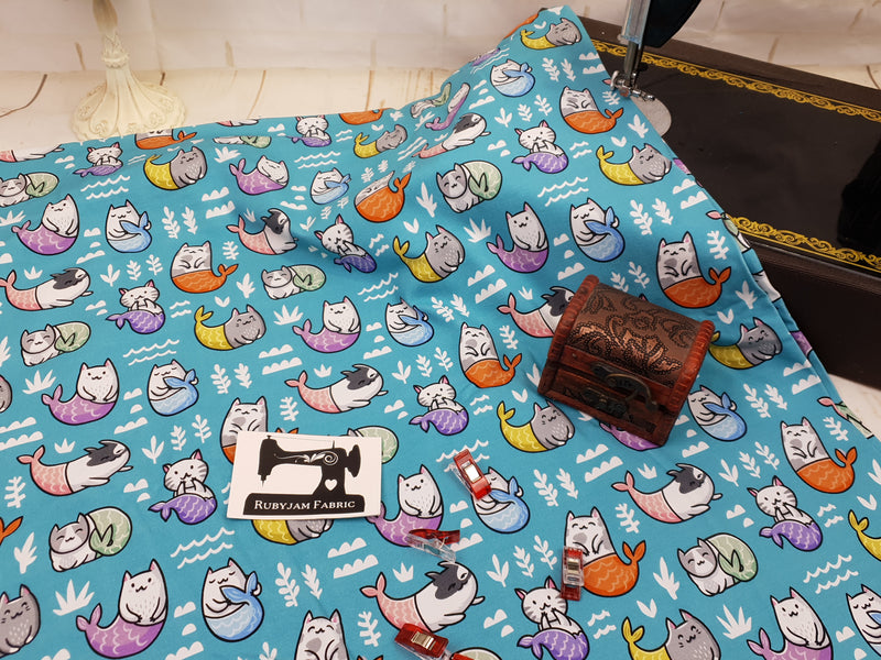Cat Fish - cotton lycra - 150cm wide