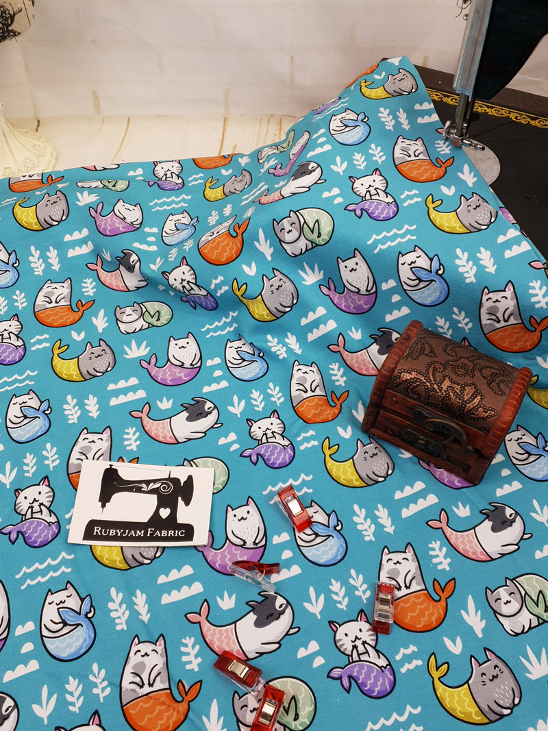 Cat Fish - cotton lycra - 150cm wide