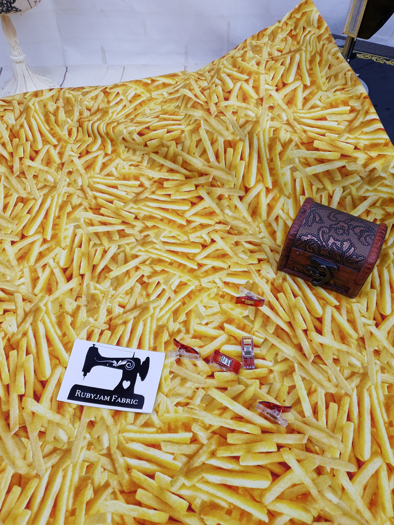 Hot Chips - cotton lycra - 150cm wide - clearance
