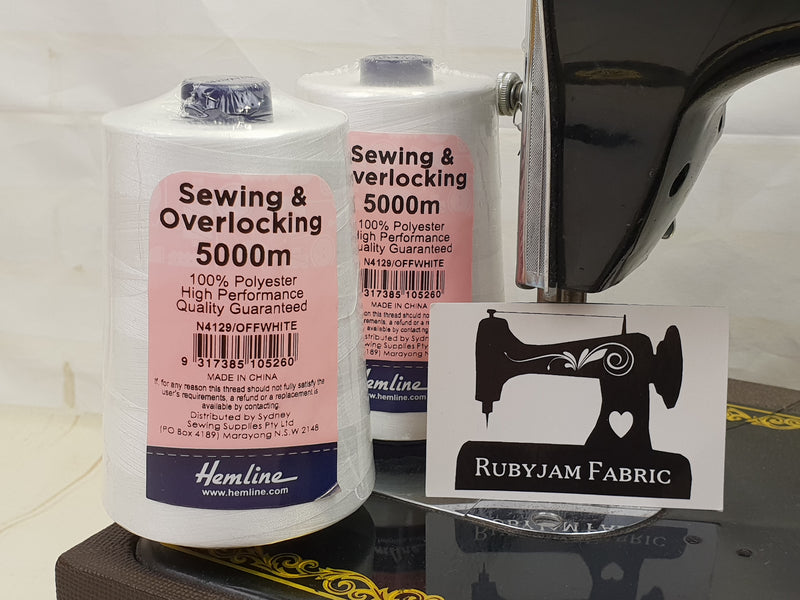 Hemline Overlocker thread, off white, 5000M - clearance