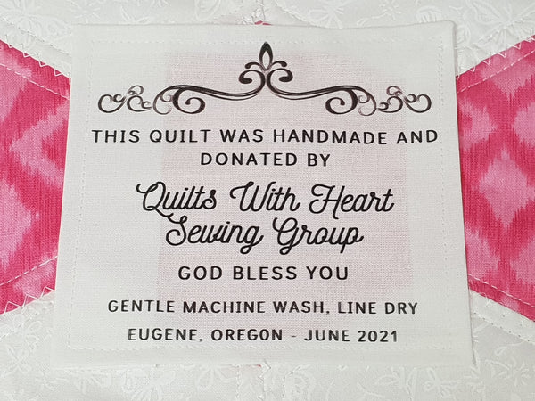 Custom Made QUILT LABEL, organic quilting cotton, Style 14 - Ornamental