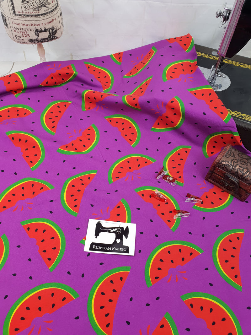 Watermelon - cotton lycra - 150cm wide