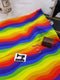 Rainbow Ribbons - cotton lycra - 150cm wide - clearance