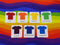 Rainbow Ribbons - cotton lycra - 150cm wide - clearance
