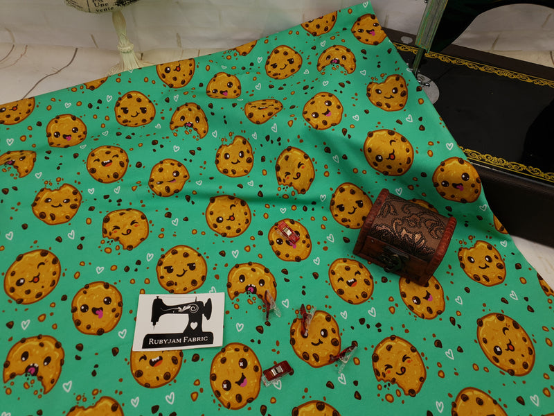 Kawaii Cookies - cotton lycra - 150cm wide