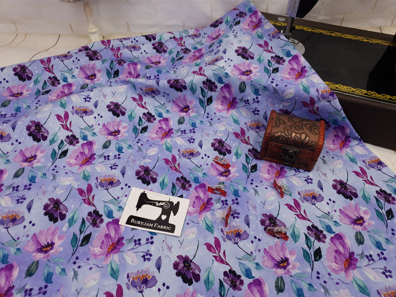 Misty Floral - cotton lycra - 150cm wide