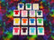 Intergalactic Rainbow - cotton lycra - 150cm wide