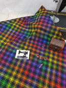 Rainbow Tartan - cotton lycra - 150cm wide