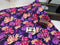 Purple Floral - cotton lycra - 150cm wide