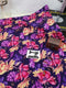 Purple Floral - cotton lycra - 150cm wide