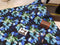 Blue Green Floral - cotton lycra - 150cm wide - clearance