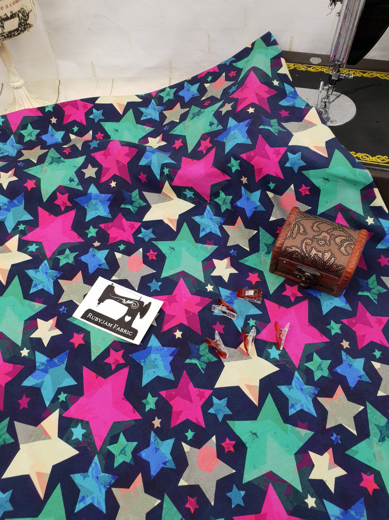 Grunge Stars - cotton lycra - 150cm wide - clearance