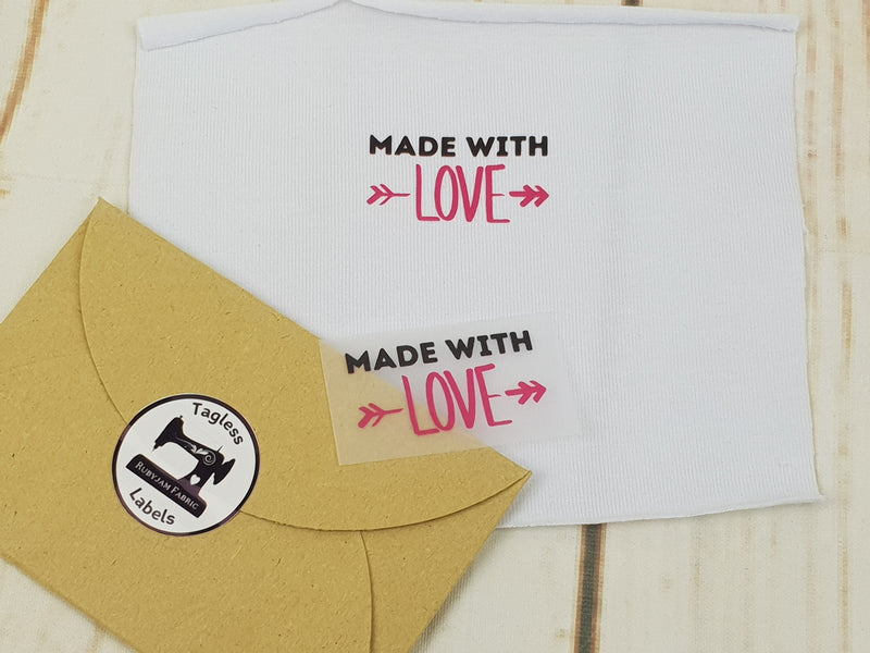 Made With Love (Pink Arrow) - Tagless Label Transfers
