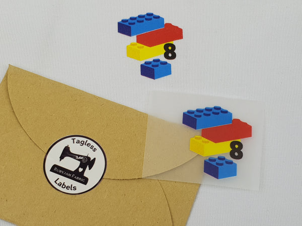 Building Bricks - Size 8 - Tagless Label Transfers