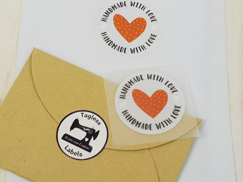 Handmade With Love - Grey Circle - Tagless Label Transfers