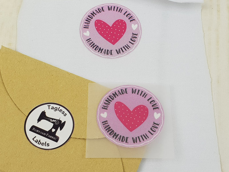 Handmade With Love - Light Purple Circle - Tagless Label Transfers