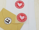 Handmade With Love - Red Circle - Tagless Label Transfers