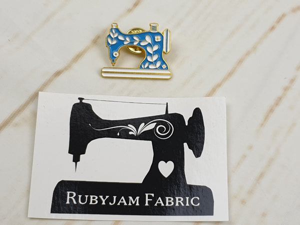 Blue Sewing Machine - Enamel Pin Badge
