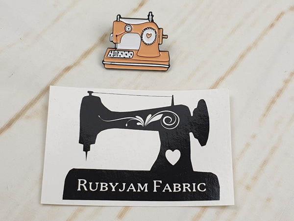 Peach Sewing Machine - Enamel Pin Badge