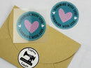Handmade With Love - Teal Green Circle - Tagless Label Transfers
