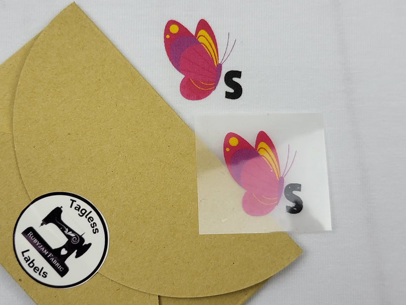 Pink Butterfly - Size S - Tagless Label Transfers