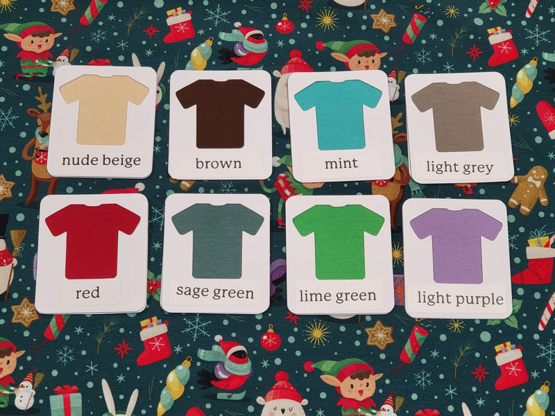Christmas Elves - cotton lycra - 150cm wide - clearance