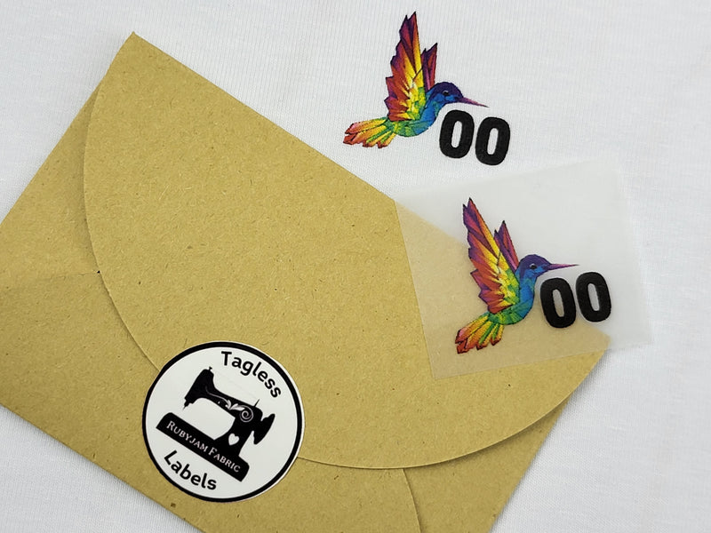 Rainbow Hummingbird - Size 00 - Tagless Label Transfers
