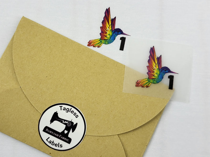 Rainbow Hummingbird - Size 1 - Tagless Label Transfers