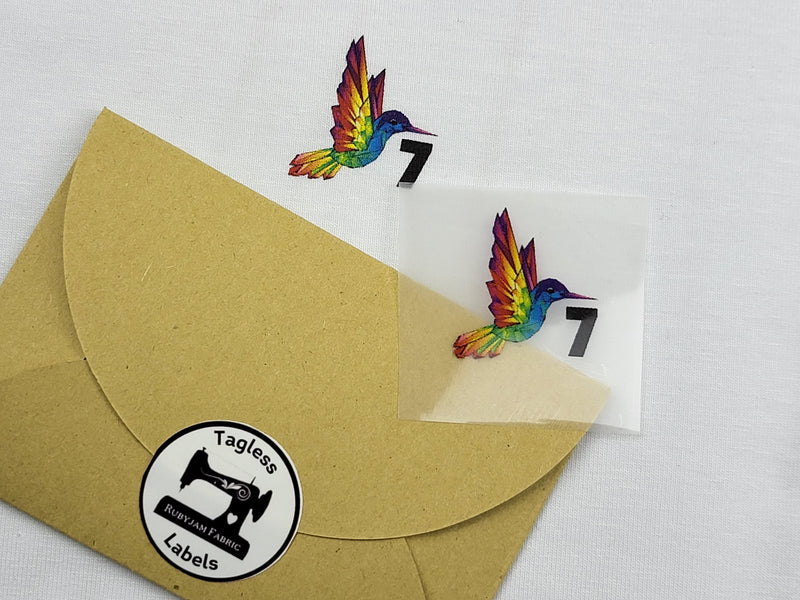 Rainbow Hummingbird - Size 7 - Tagless Label Transfers