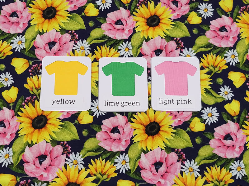 Sunflowers - cotton lycra - 150cm wide - clearance