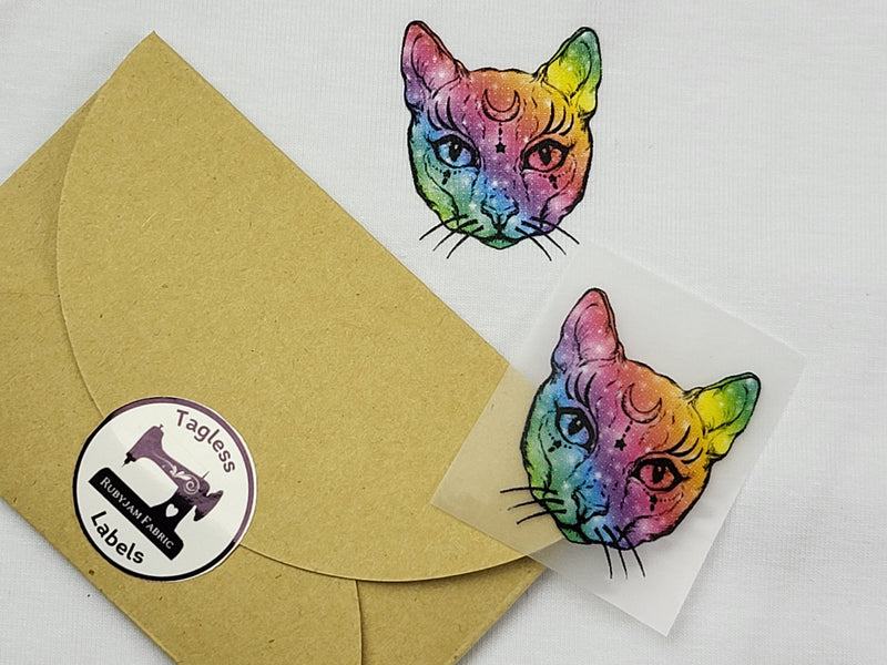 Cosmic Kitty Rainbow - Tagless Label Transfers