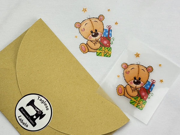 Christmas Teddy Bear - Tagless Label Transfers