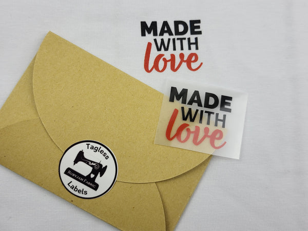 Made With Love (Red) - Tagless Label Transfers