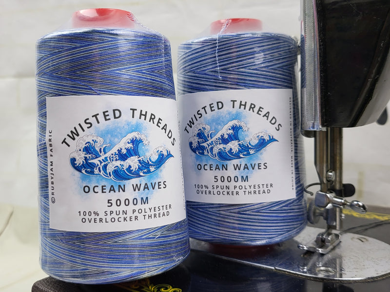 Ocean Waves - Twisted Threads - 5000M Variegated Overlocker Thread