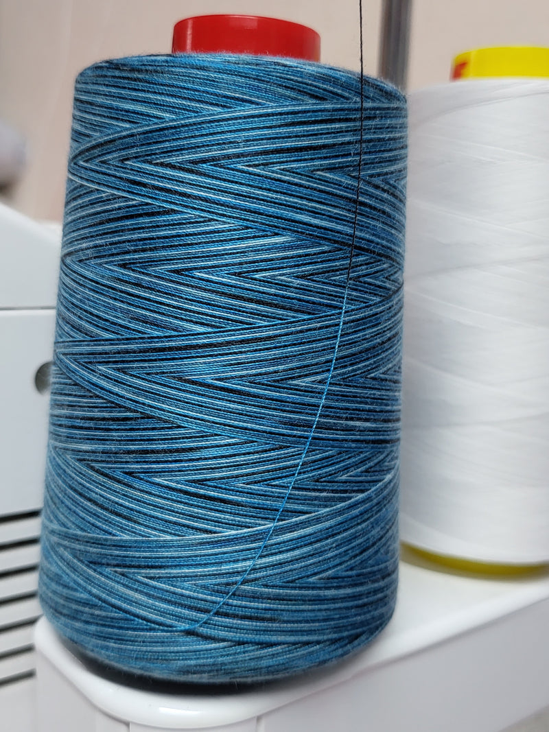 Variegated Overlocking Thread Teal Galaxy - Twisted Threads - 5000M Variegated Overlocker Thread ...