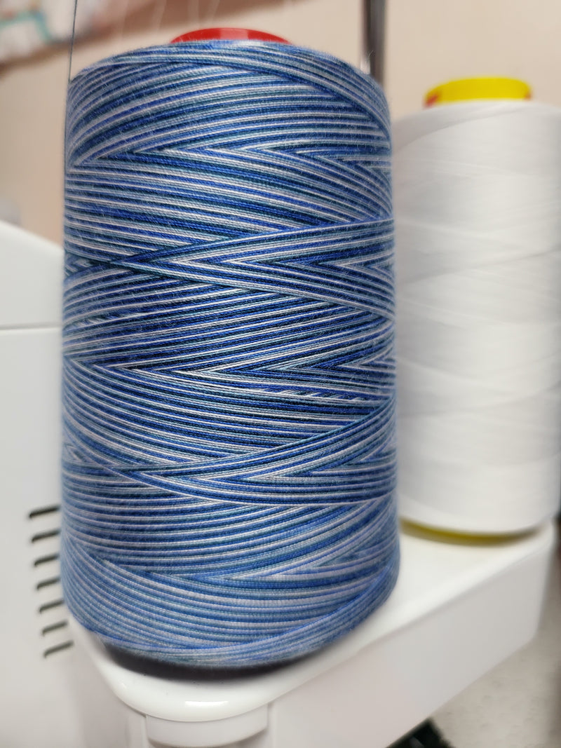 Variegated Overlocking Thread Ocean Waves - Twisted Threads - 5000M Variegated Overlocker Thread ...