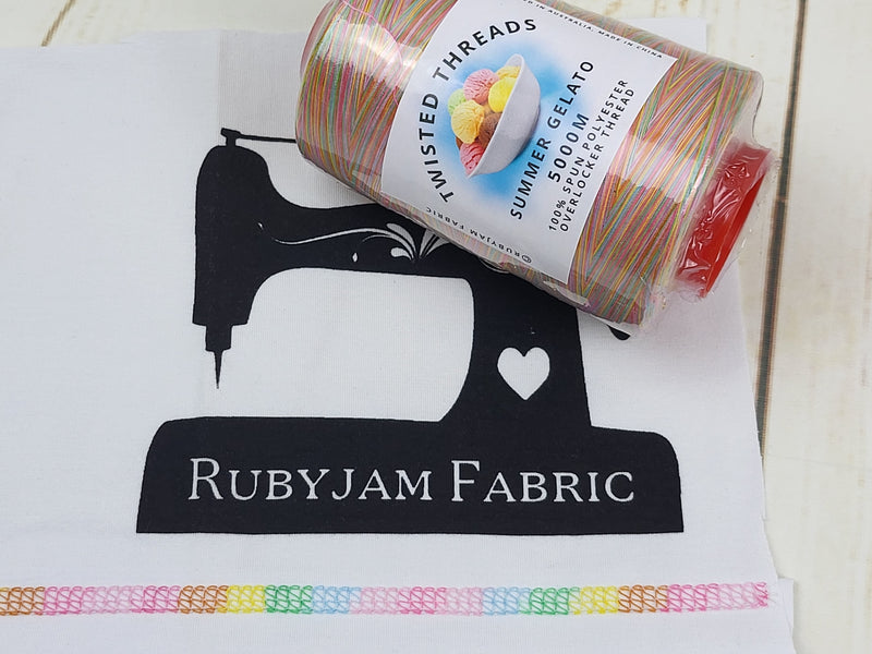 Variegated Overlocking Thread Summer Gelato - Twisted Threads - 5000M Variegated Overlocker Thread ...
