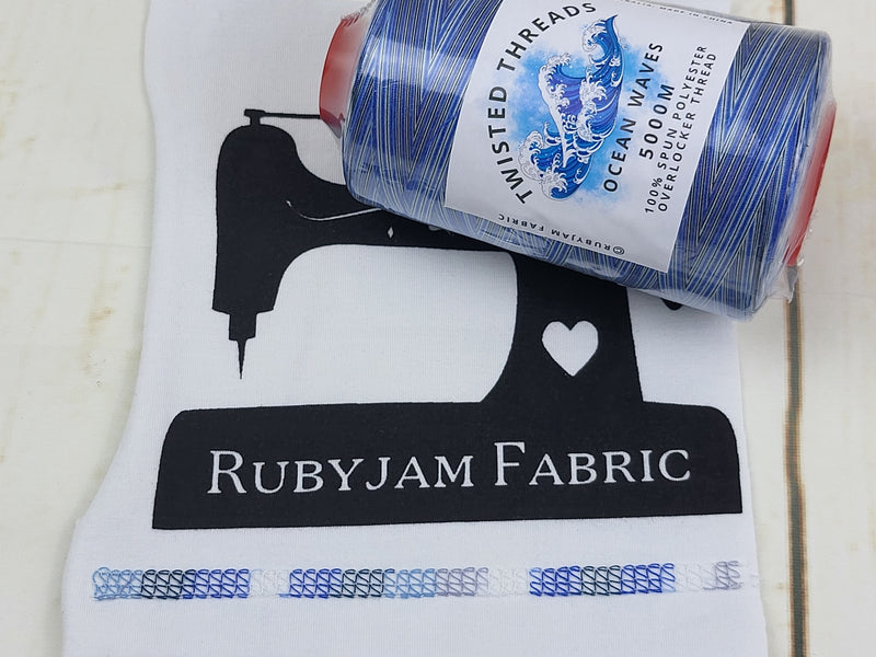 Variegated Overlocking Thread Ocean Waves - Twisted Threads - 5000M Variegated Overlocker Thread ...