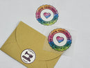 100% Handmade Made With Love - Rainbow Ombre - Tagless Label Transfers
