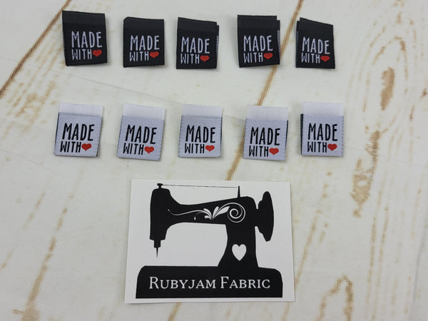 MADE WITH [heart] Clothing Labels - Pack of 10
