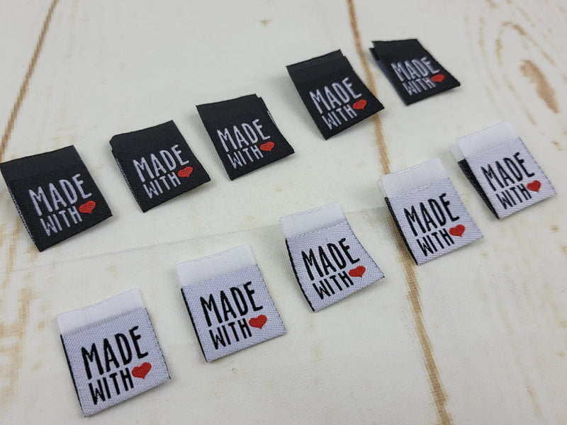 MADE WITH [heart] Clothing Labels - Pack of 10