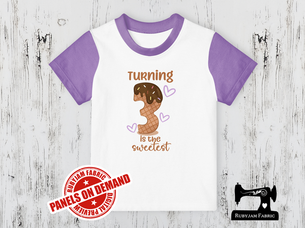 Turning 3 Is the Sweetest (Ice Cream) Birthday - WHITE - Panels On Demand