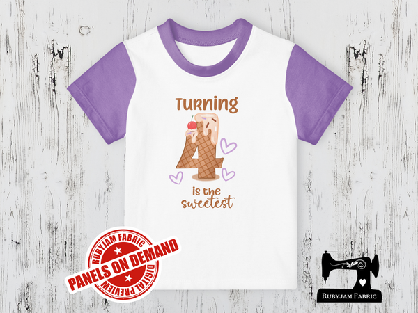 Turning 4 Is the Sweetest (Ice Cream) Birthday - WHITE - Panels On Demand