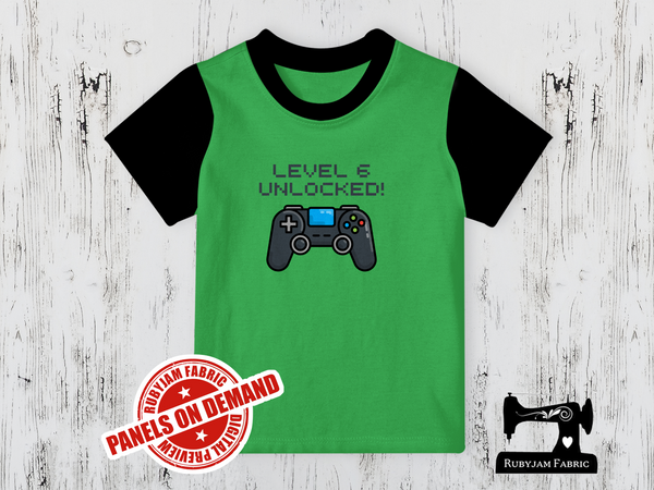 Level 6 Unlocked Gamer Birthday - LIME GREEN - Panels On Demand