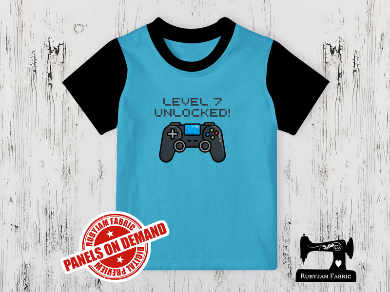 Level 7 Unlocked Gamer Birthday - LIGHT BLUE - Panels On Demand