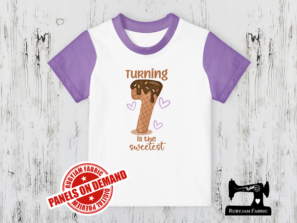 Turning 7 Is the Sweetest (Ice Cream) Birthday - WHITE - Panels On Demand