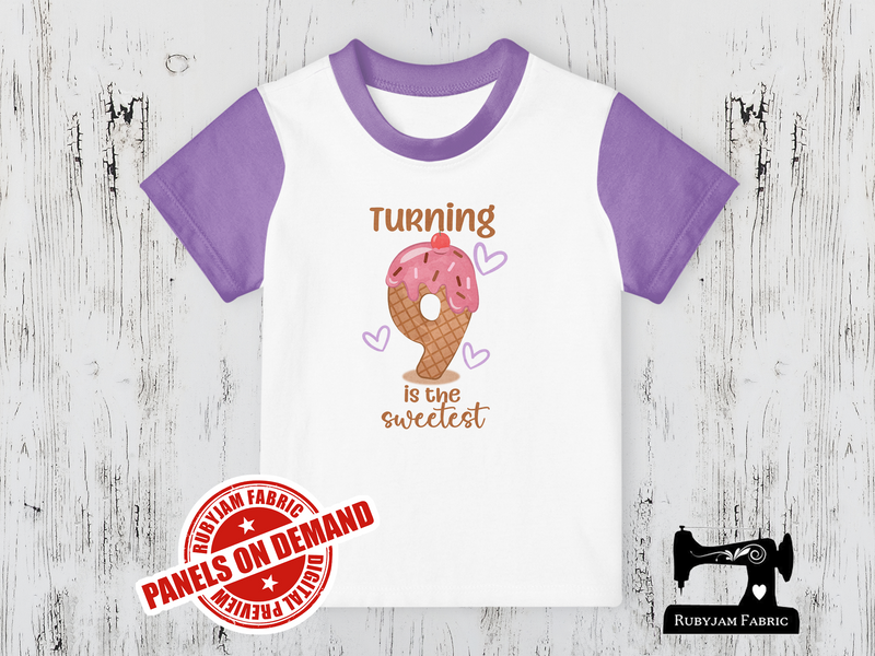 Turning 9 Is the Sweetest (Ice Cream) Birthday - WHITE - Panels On Demand