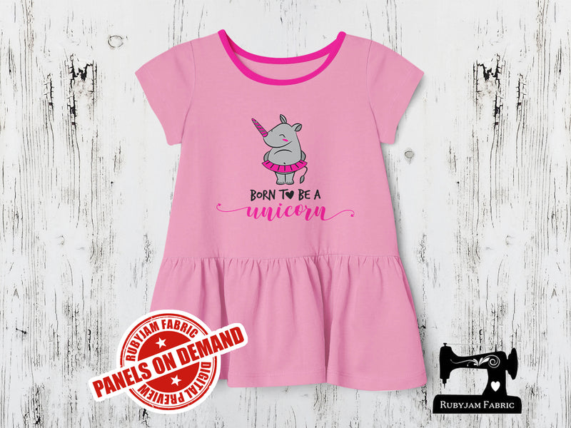 Born to be a Unicorn - LIGHT PINK - Panels On Demand