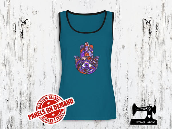 Hamsa (Bright) - TEAL BLUE - Panels On Demand